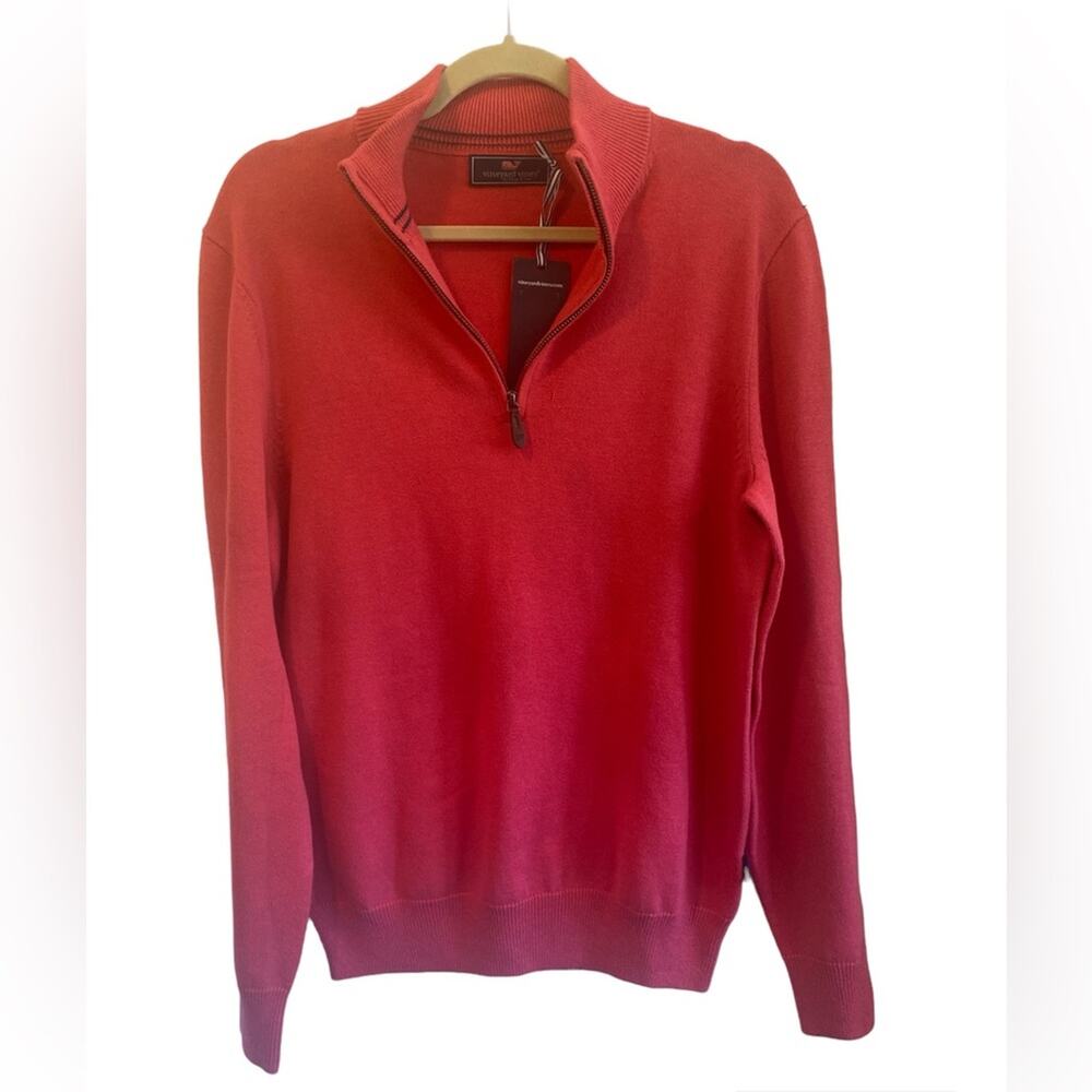 NWT Vineyard Vines women’s size S 1/4 zip cotton wool blend long sleeve sweater